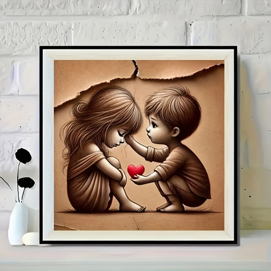 5D Diamond Painting Kit Round Canvas Boy And Girl Gift