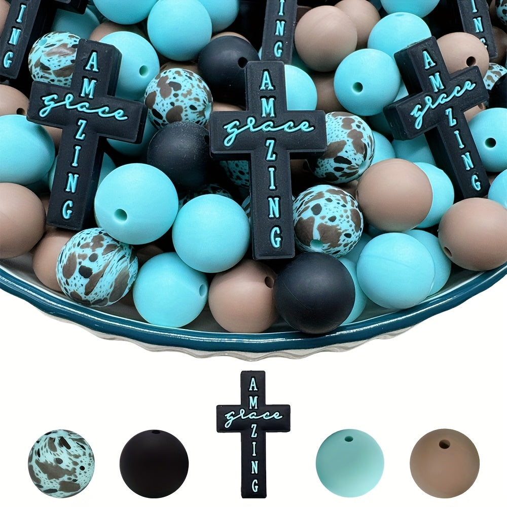 Vibrant Cross Beads Set For Diy Jewelry And Crafts Projects