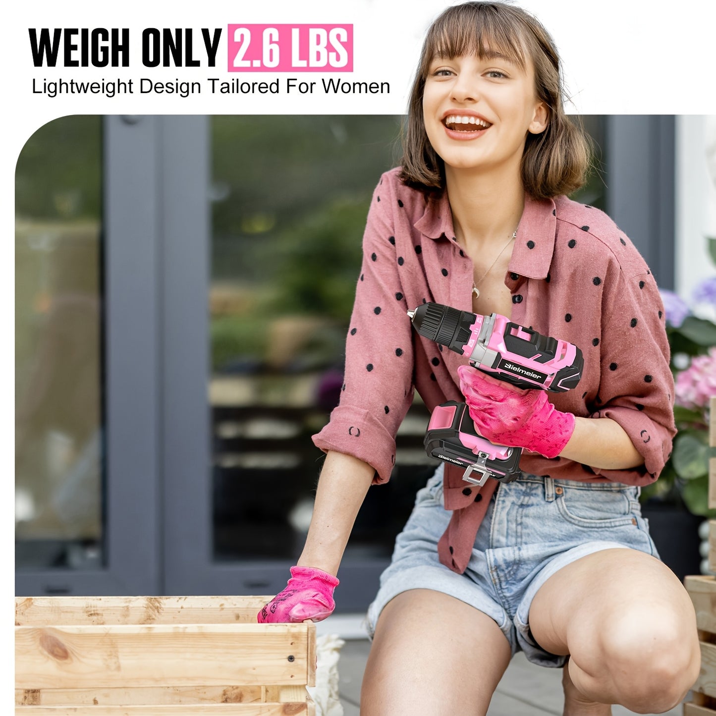 Pink 236 Piece Tool Kit With 20V Cordless Drill Driver