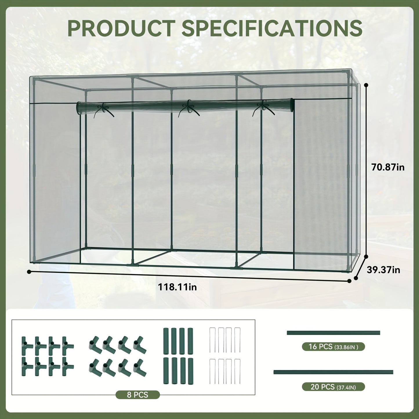 MOPHOTO Heavy Duty Plant Cage Tent With Zippered Door