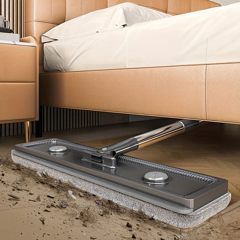 Stainless Steel Rod Mop And Bucket Set With Microfiber Pads