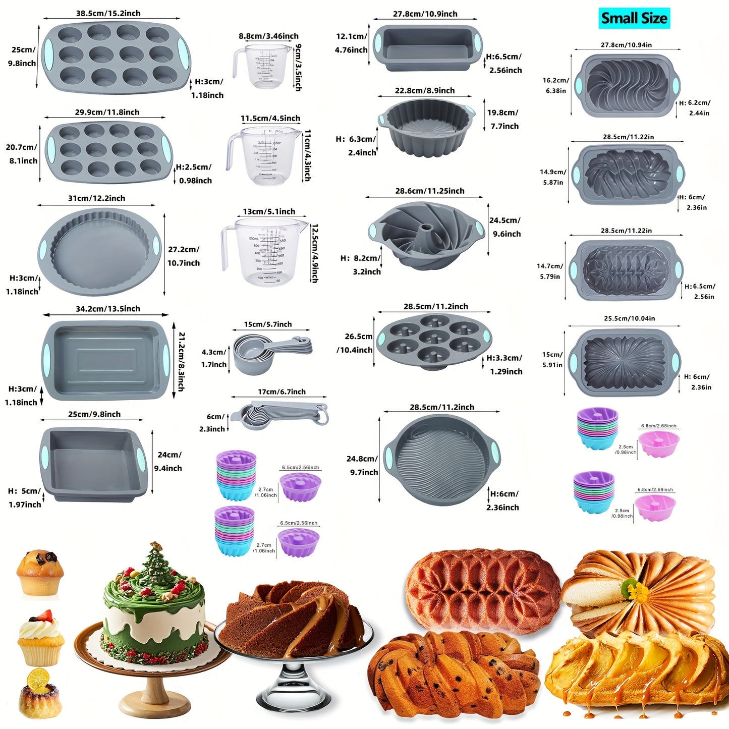 Silicone Bakeware Set 45 54 99 Pcs Nonstick Pans Grey