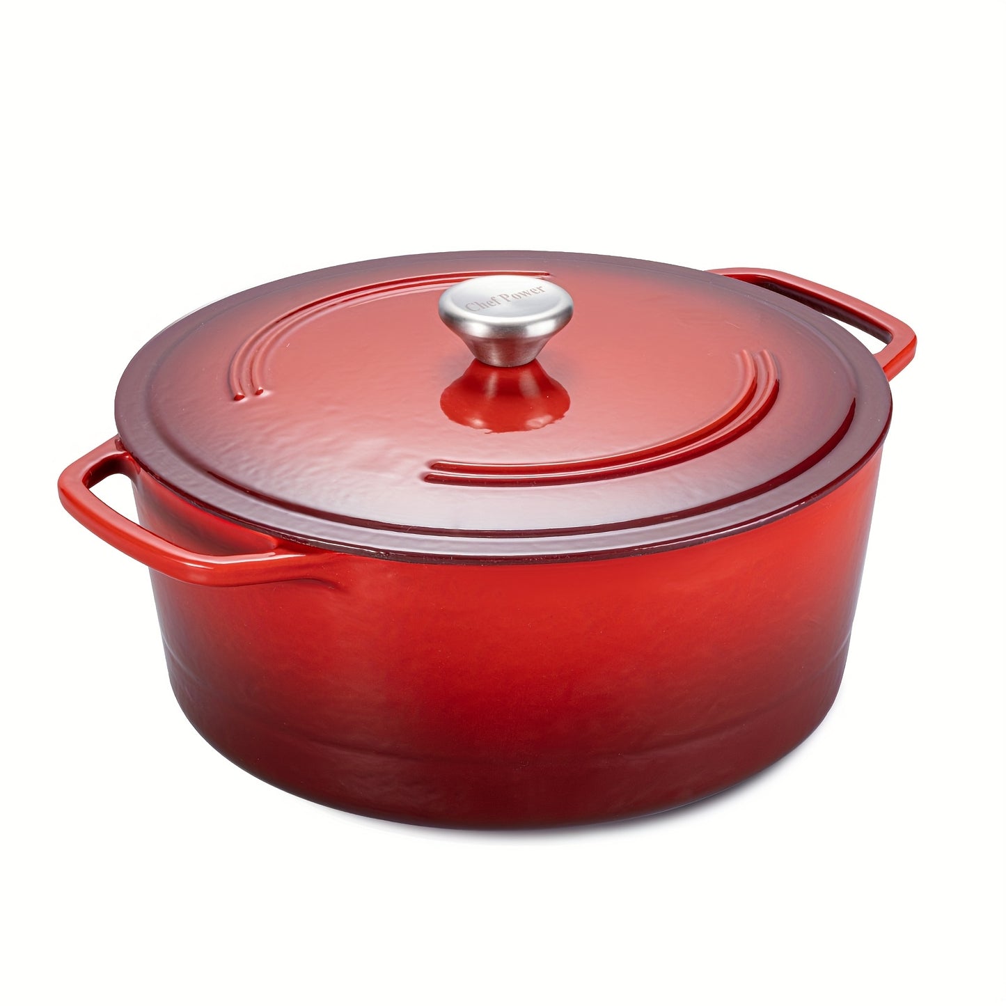 Six Qt Enameled Cast Iron Dutch Oven With Lid Dual Handles