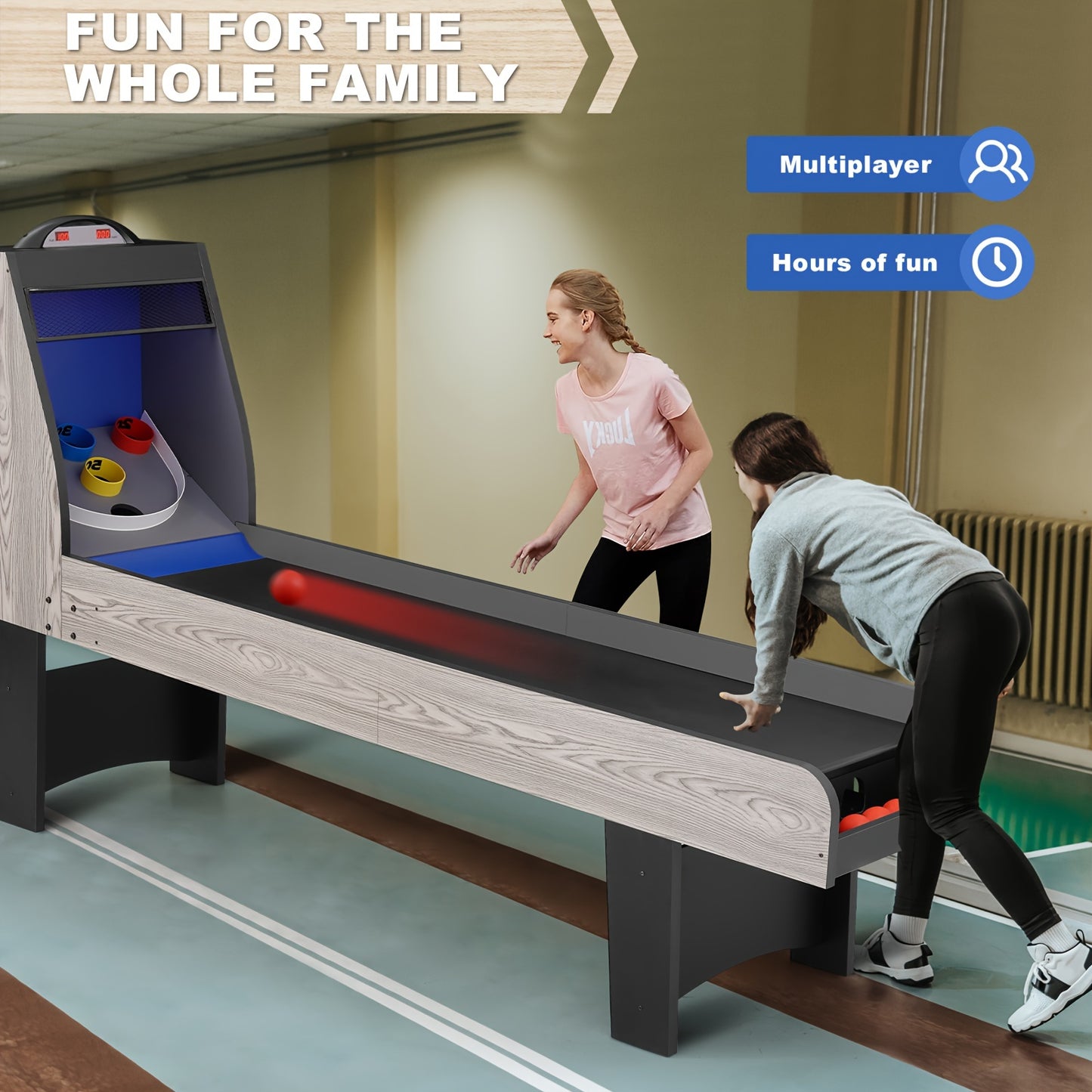 96 Inch Arcade Table Skee Ball Game For Home Game Room