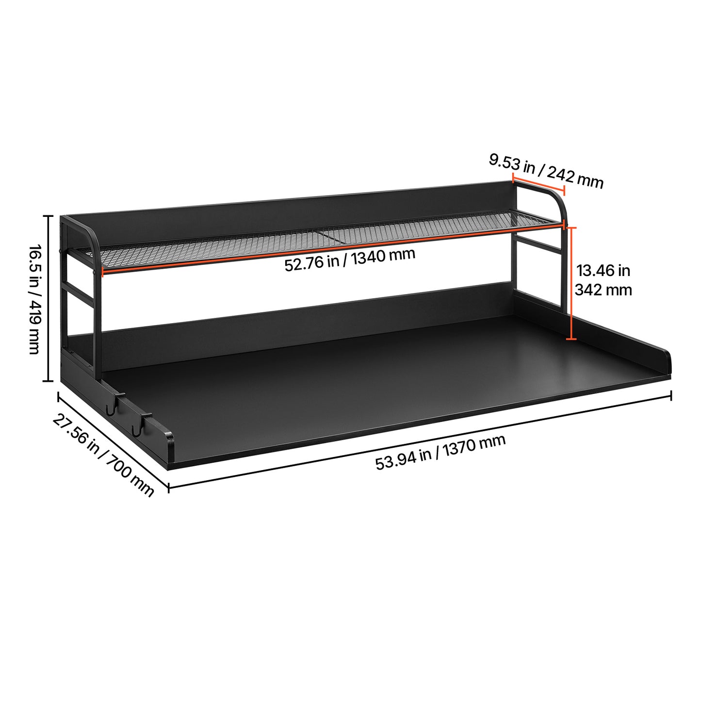 VEVOR Washer Dryer Countertop With 2 Tier Shelf Storage
