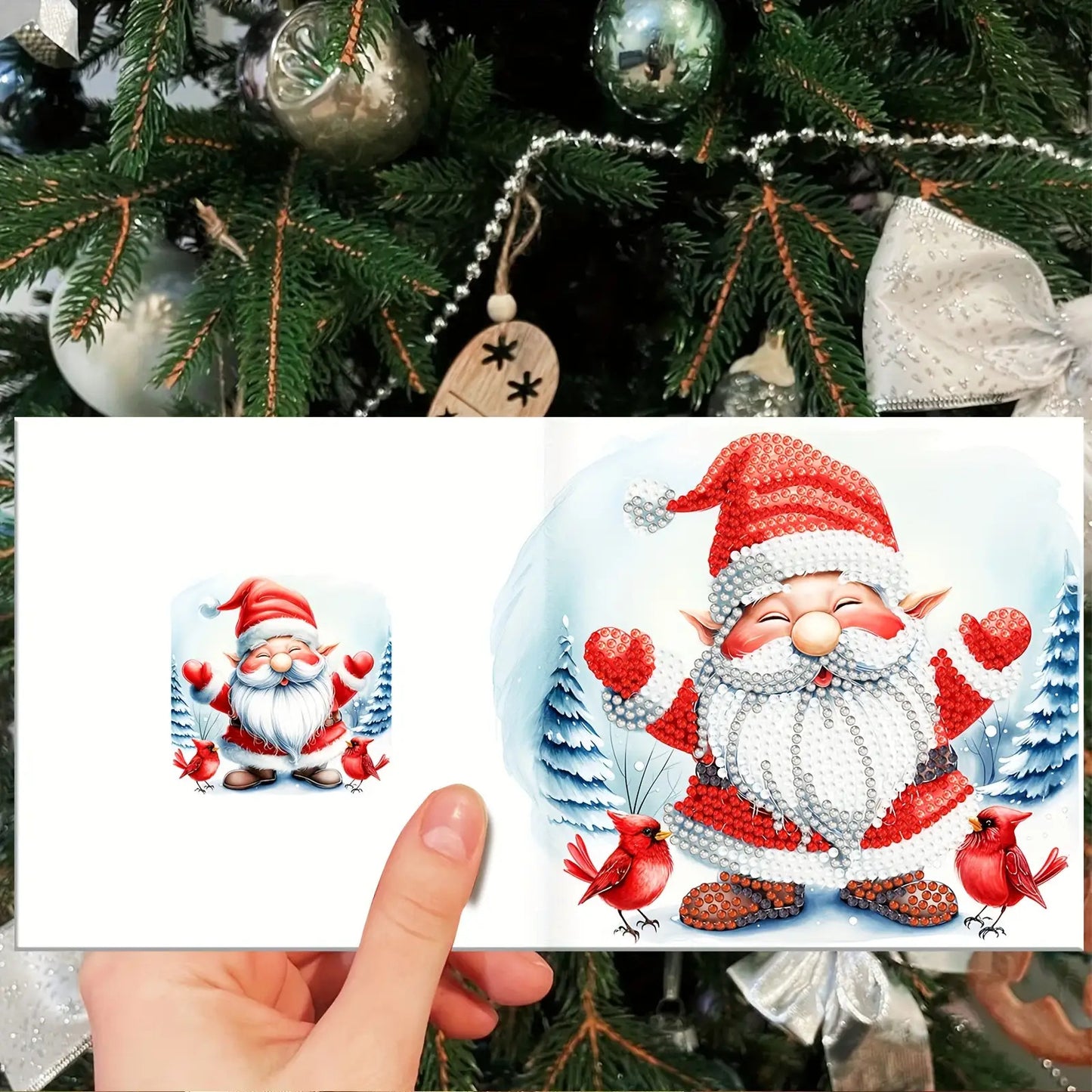 Diamond Painting Christmas Card Kit Santa And Snow Scenes