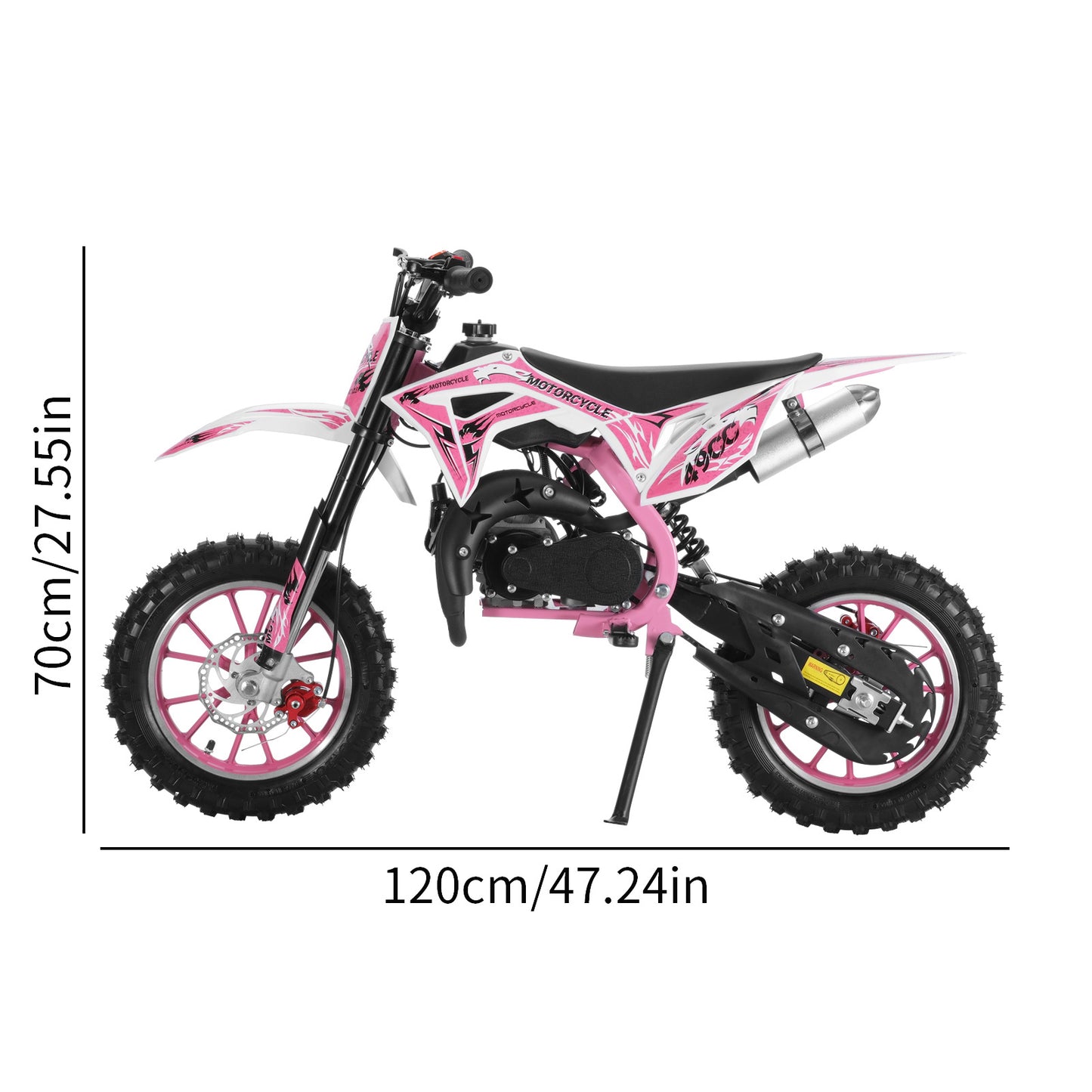 Gas-Powered Red 49cc 2-Stroke Kids Mini Motocross Bike