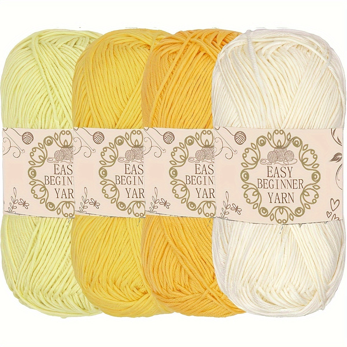 Cozy Acrylic Yarn Set Four Pcs For Crochet And Knit