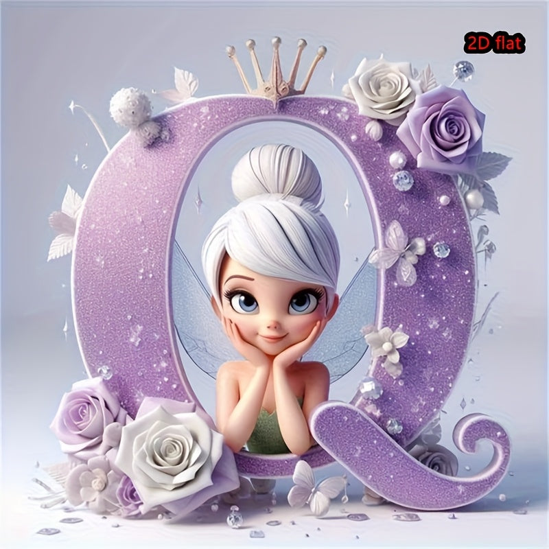 Round Diamond Art Kit with A-Z Letters and Elves Wall Decor