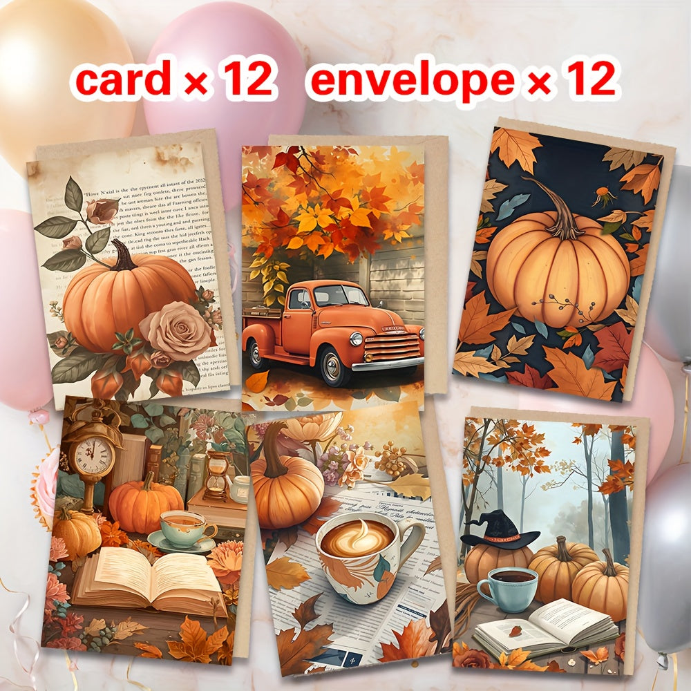 Autumn Thanksgiving Card Kit With Blank Cards And Envelopes