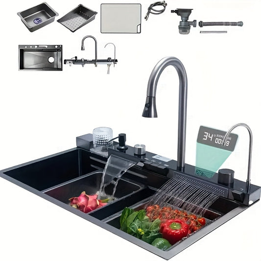 Waterfalls Nano Smart Kitchen Sink With Digital Display