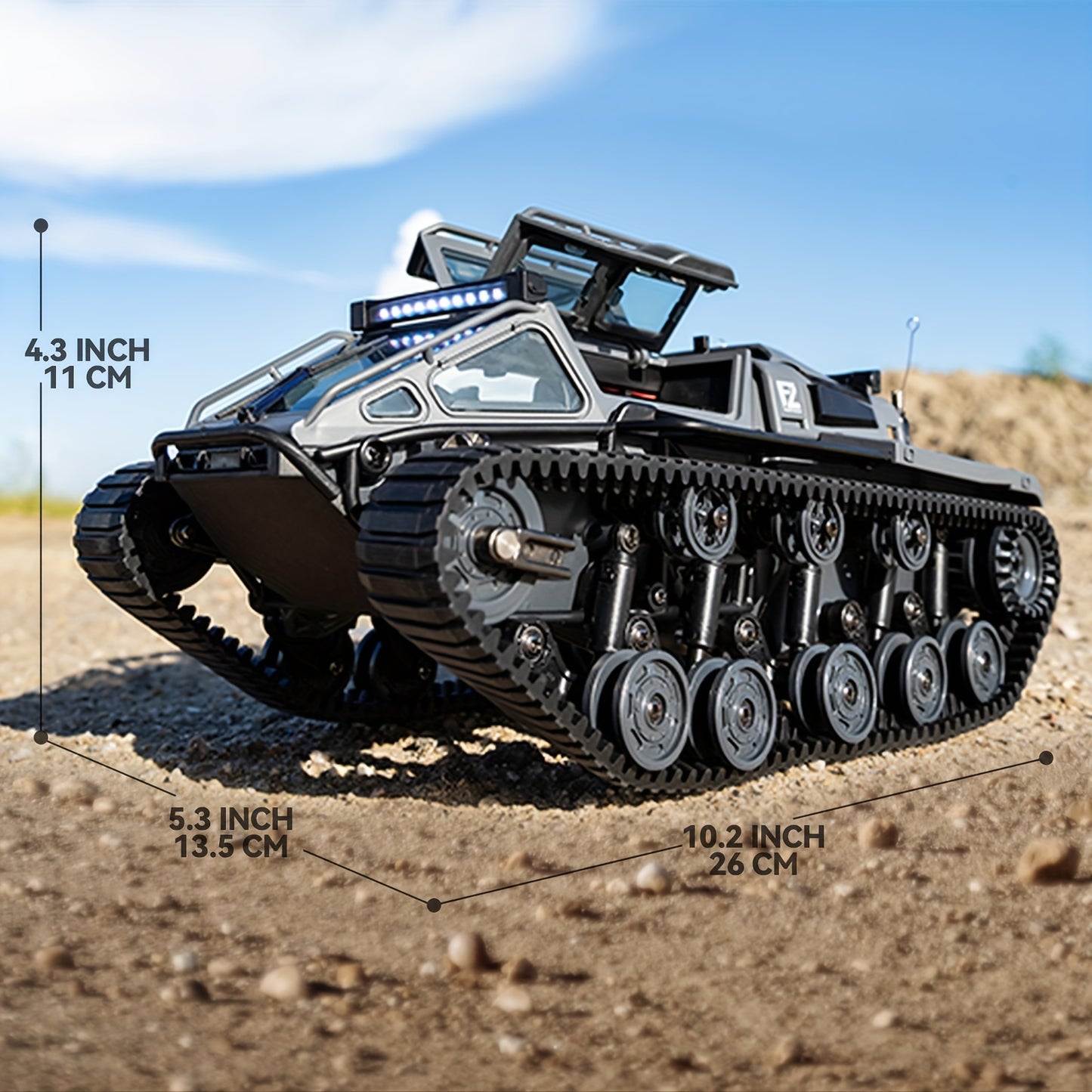 RC Tracked Tank Remote Control Offroad Car With LED Lights