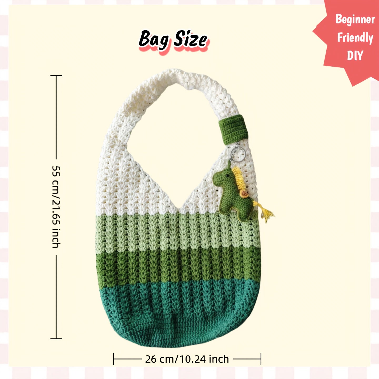 Green Vibes Crochet Bag Kit 3 Tone DIY Shoulder Bag