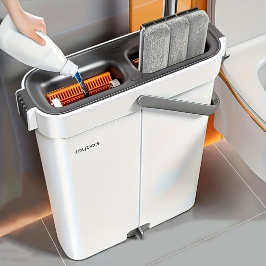 Stainless Steel Rod Mop And Bucket Set With Microfiber Pads