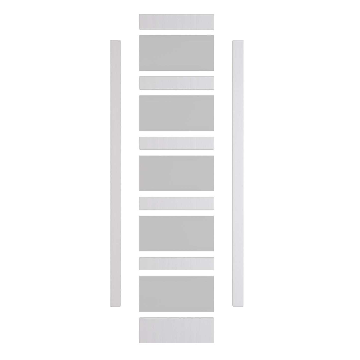 Sliding Pocket Door 5 Panel Frosted Glass White Primed