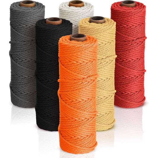 Six Rolls Macrame Cord 3mm 328 Yards Set Six Classic Colors