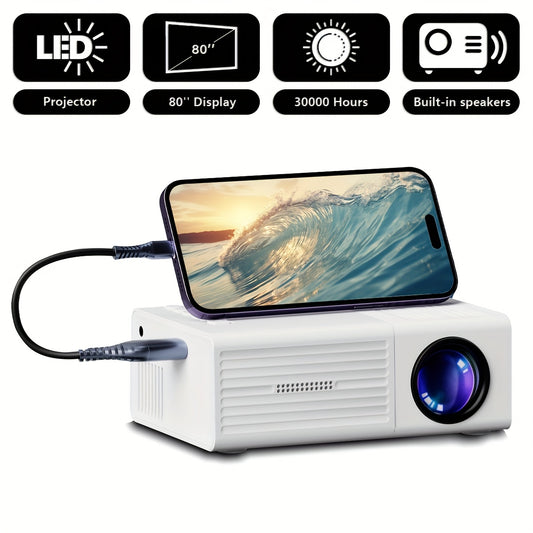 Portable Projector 1080P USB Remote Control LCD Display