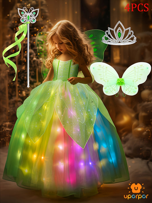 Girls LED Carnival Dress Up Costume With Lights For Parties