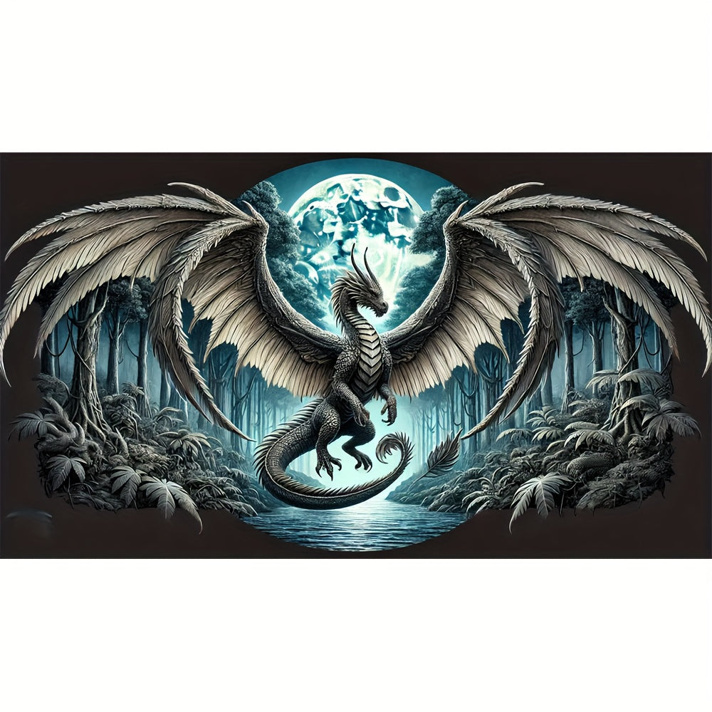 Majestic Dragon Diamond Painting Kit Round Drills 70x40cm