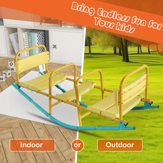 2-In-1 Metal Rocking Seesaw With 360 Rotation Backyard