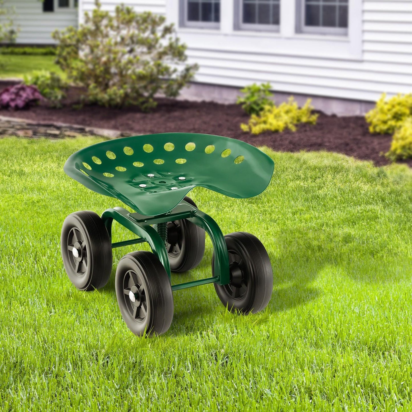 Costzon Heavy-Duty Garden Cart With Adjustable Swivel Seat