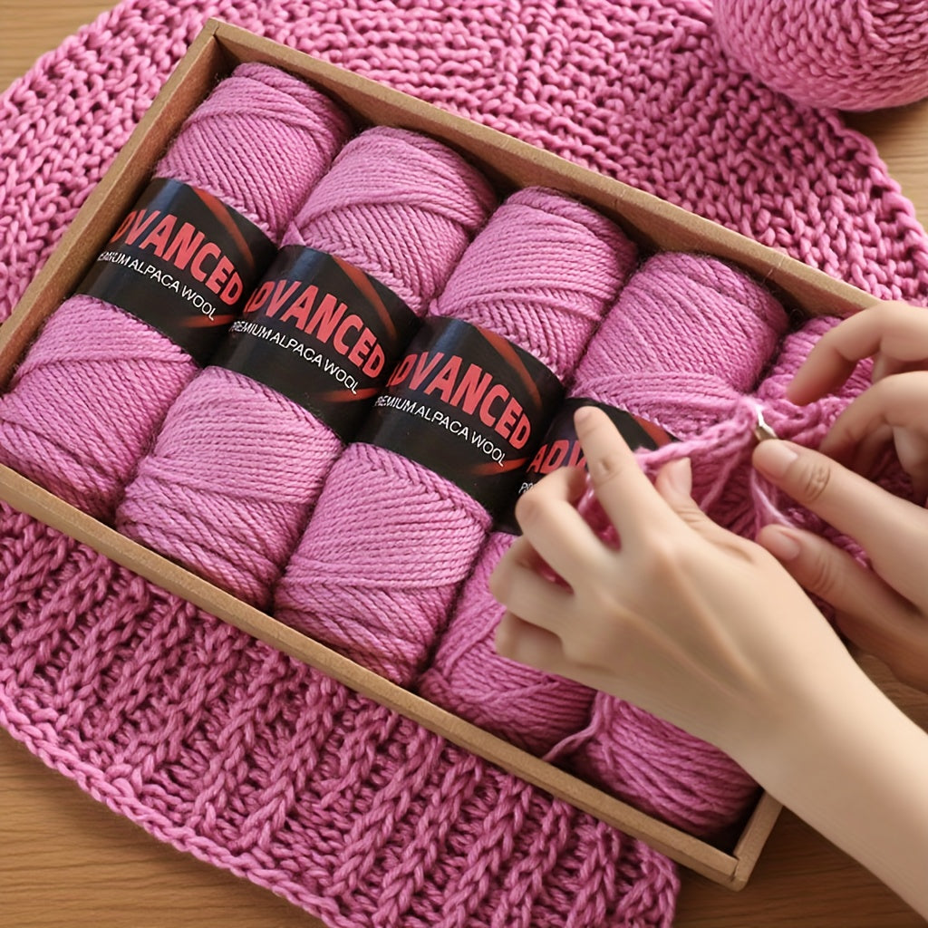 Soft Alpaca Wool Yarn 5 Balls Worsted Crochet Yarn Shawls