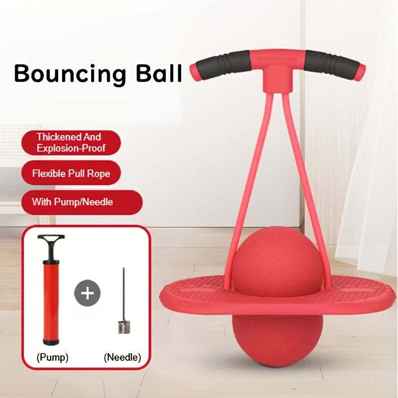 Jumping Ball Red Blue Kids Bouncy Ball For Balance Fitness