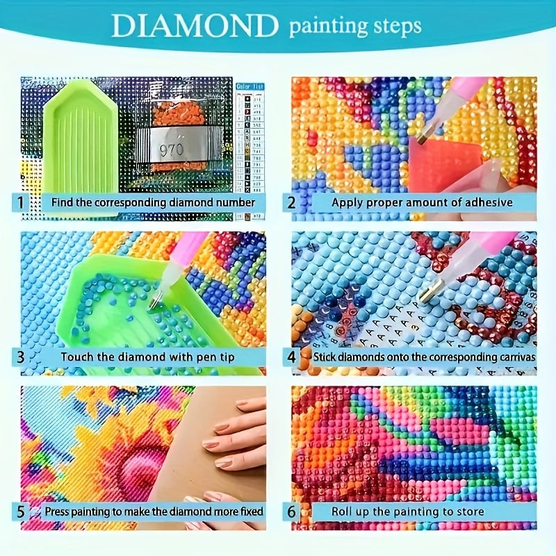 5D DIY Diamond Painting Kit Round Beads Magic Forest Canvas