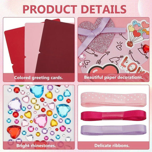 Valentine Card Making Kit With Envelopes And Ribbons