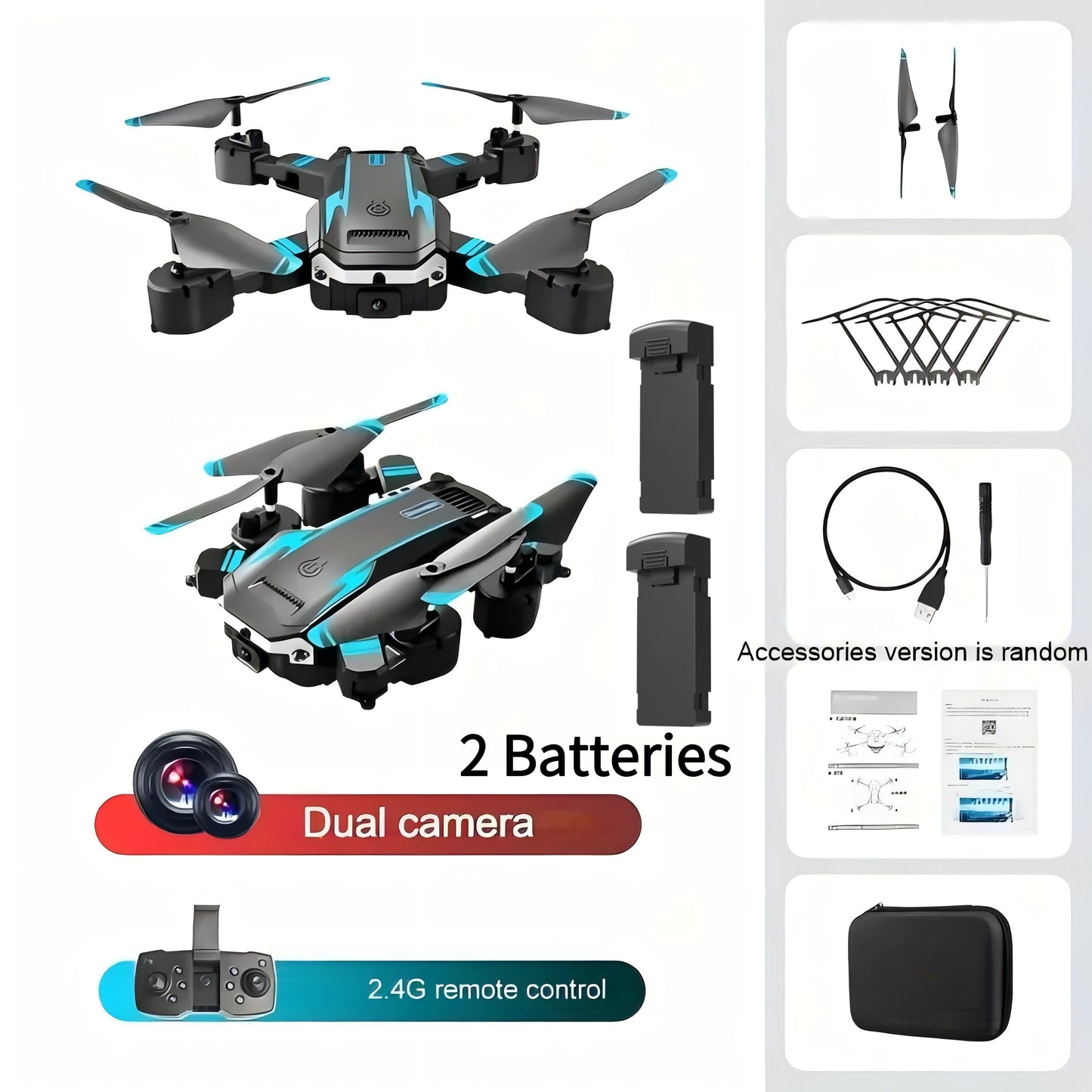 HD Dual Camera WiFi FPV Foldable Drone with 2 Batteries