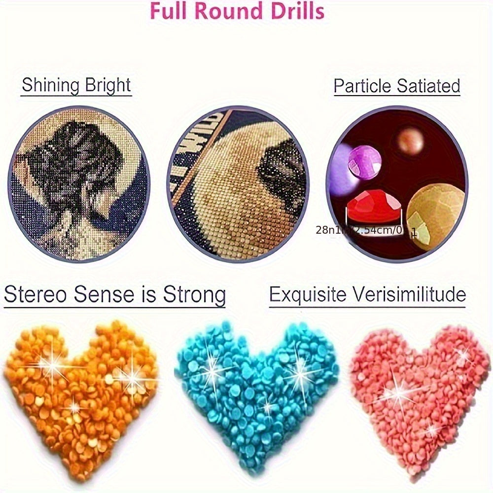 5D DIY Full Round Diamond Painting Tree Kit, 30x40cm Home Decor