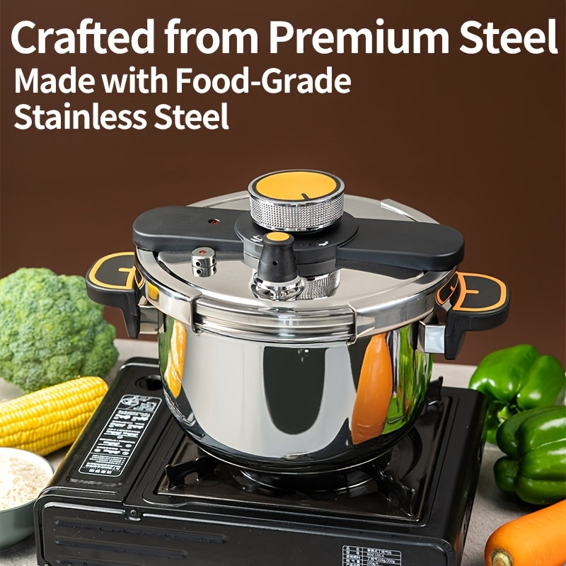 Stainless Steel Pressure Cooker With One Twist Lock Lid 5L