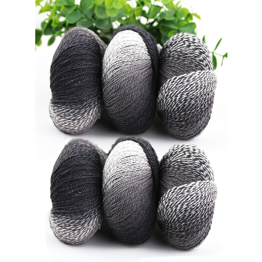 AB Gradient Wool Nylon Yarn 6pc 300g Self Stripe Crochet