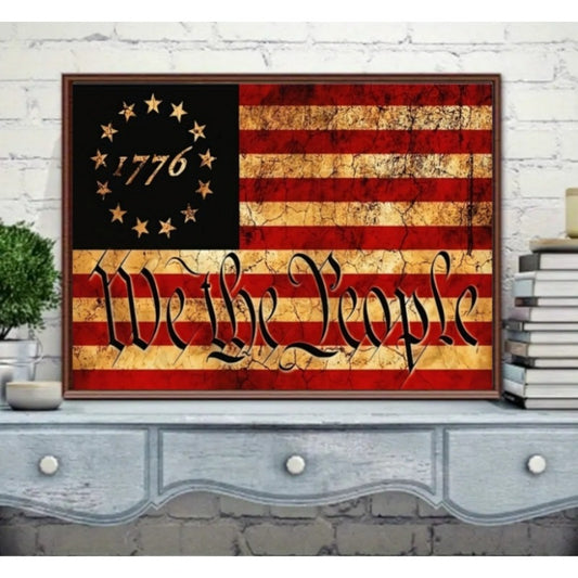 Patriotic Diamond Painting Kit We The People Flag Design