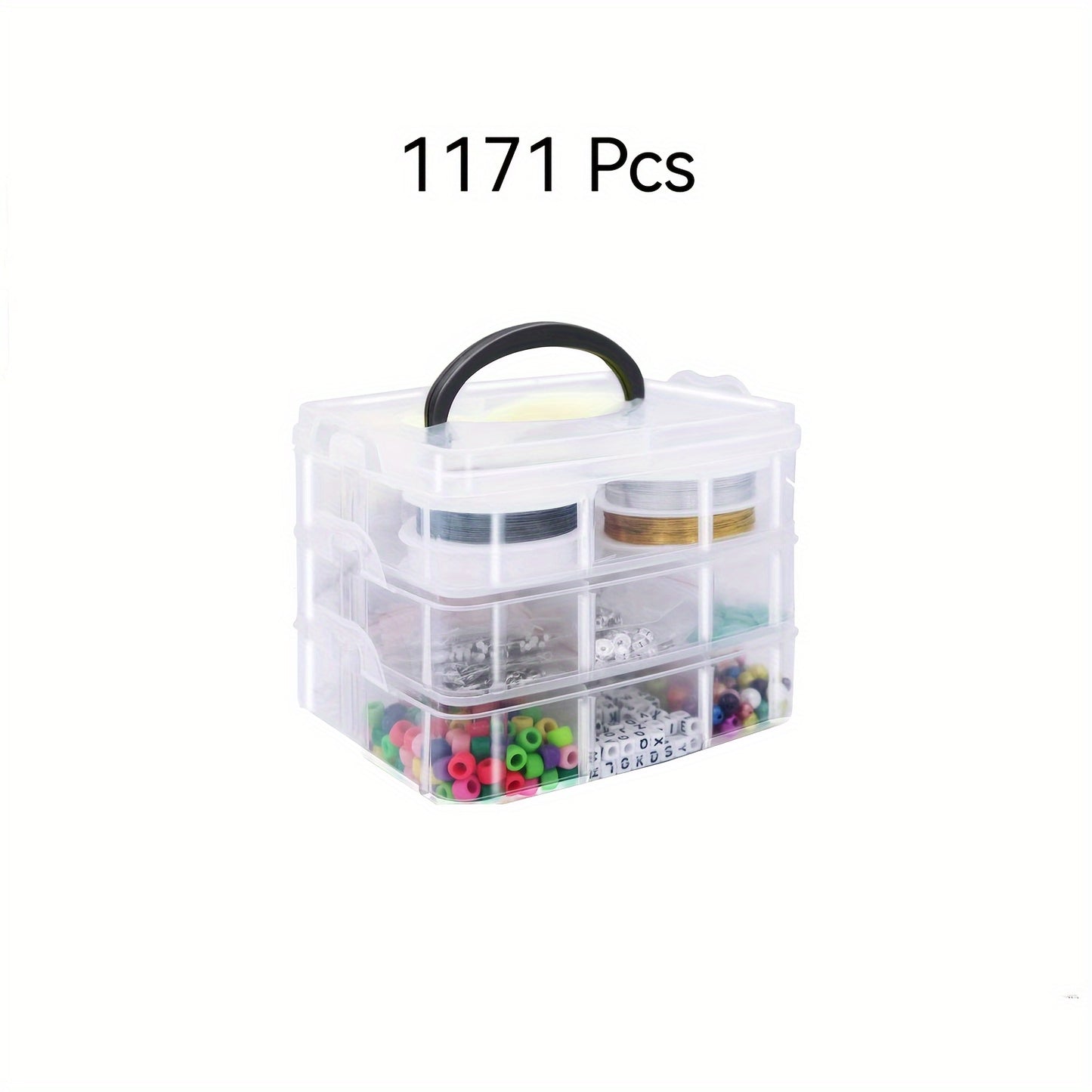 1171 Pcs DIY Jewelry Kit With Beads Charms And Tools