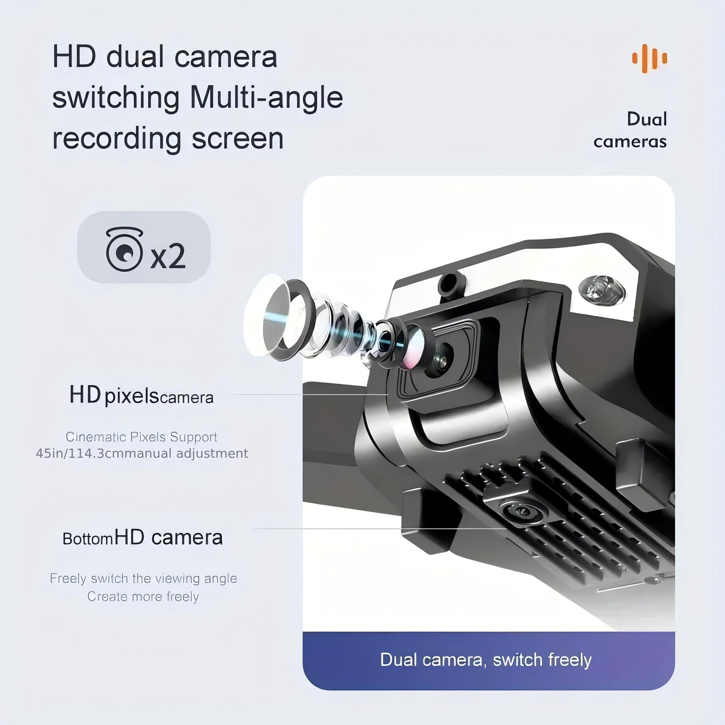 HD Dual Camera WiFi FPV Foldable Drone with 2 Batteries