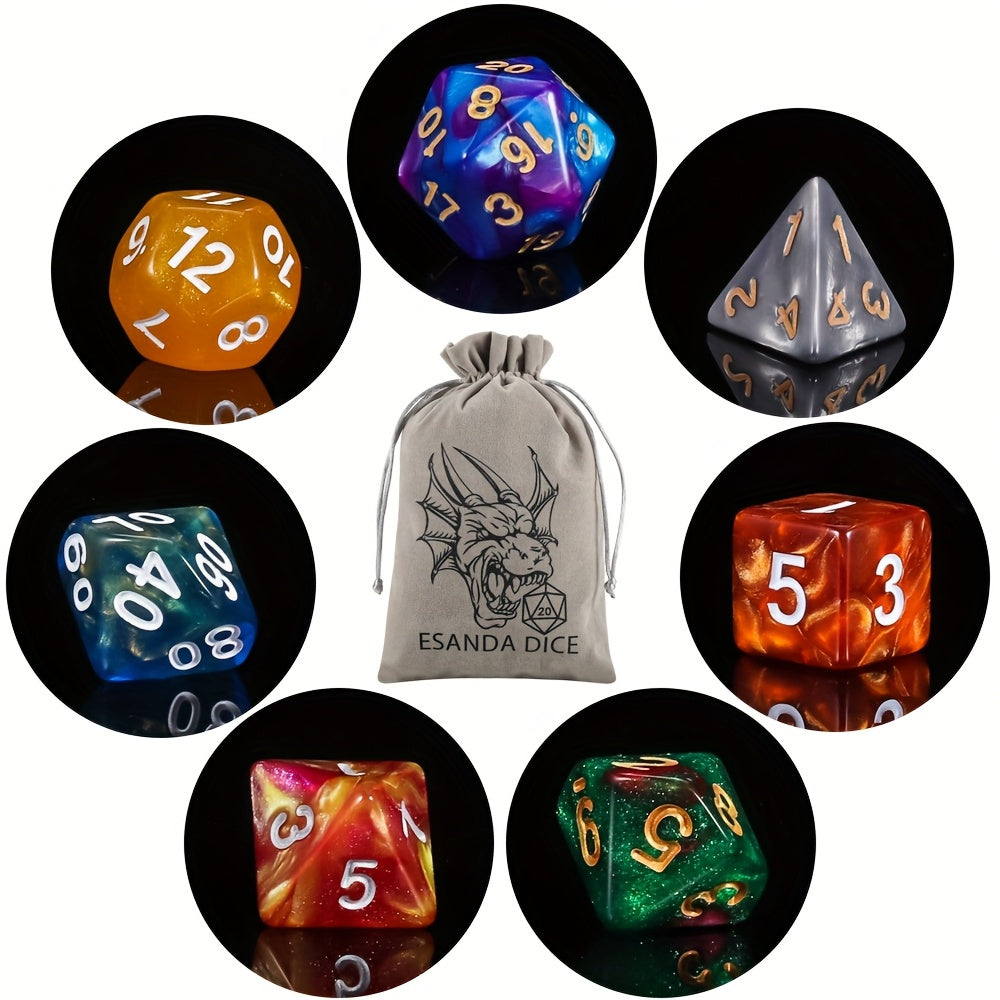 Halloween Gift 141pc Polyhedra Dnd Dice Set With Velvet Bag