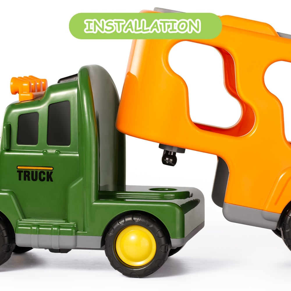Dinosaur Truck Toy Set With Dino Figures And Monster Cars