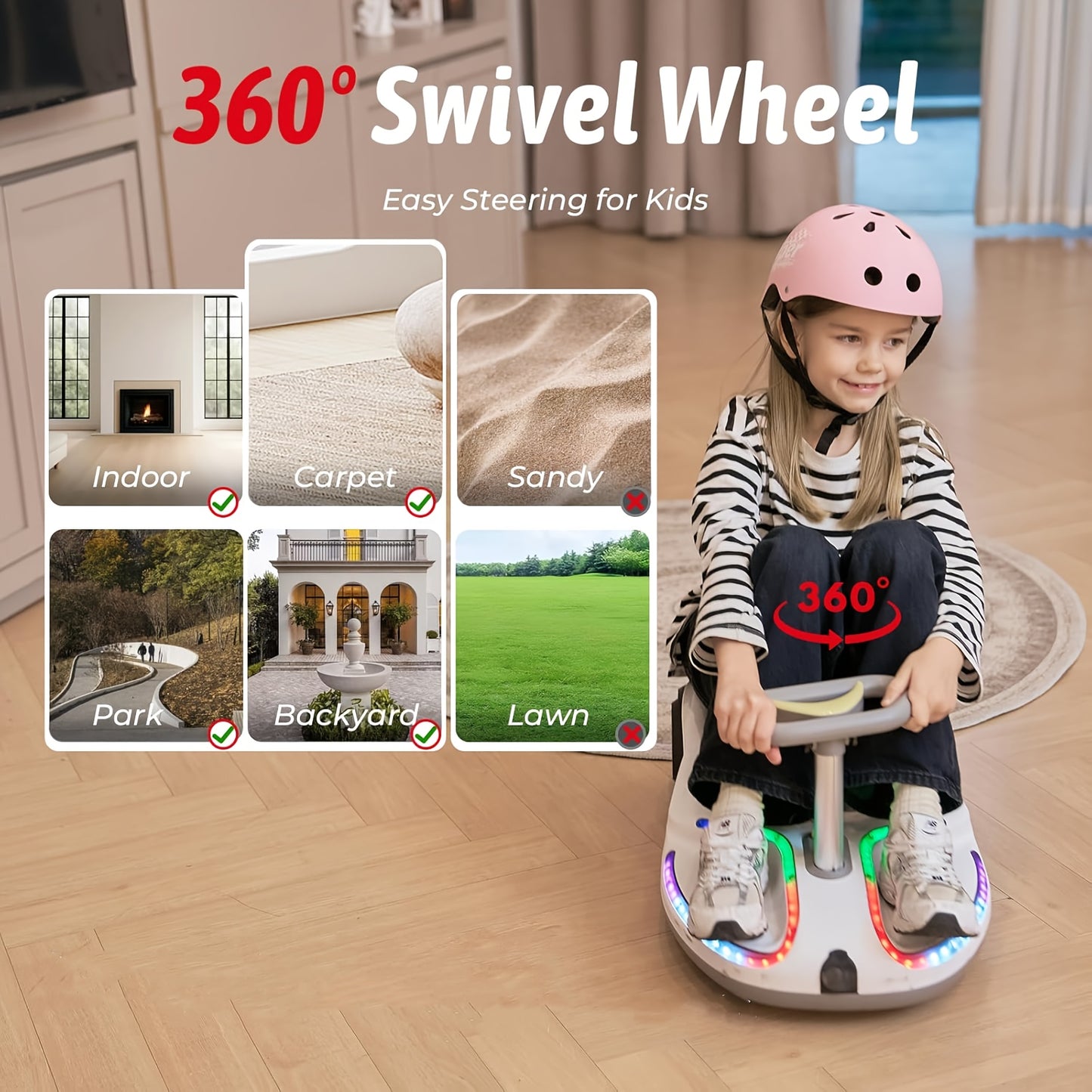 Electric Wiggle Car Ride On Toy for Kids, 4-in-1 Modes