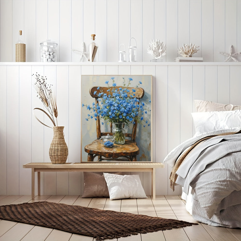 Blue Floral Still Life Paint By Numbers Kit With Vase