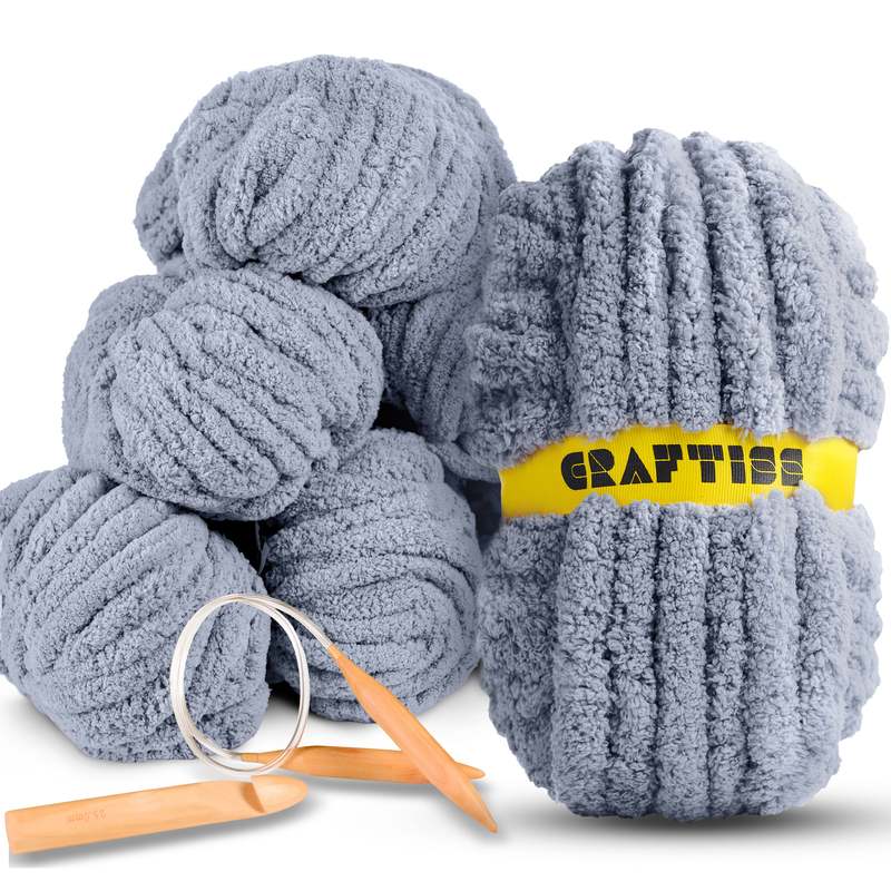 Chunky Chenille Yarn Jumbo 7 Weight Skeins For Crocheting