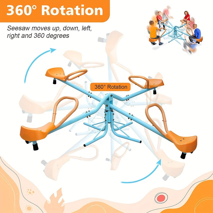 2-In-1 Metal Rocking Seesaw With 360 Rotation Backyard