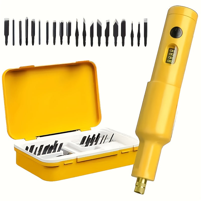 Electric Wood Carving Tool With 20 Blades Pro Grade