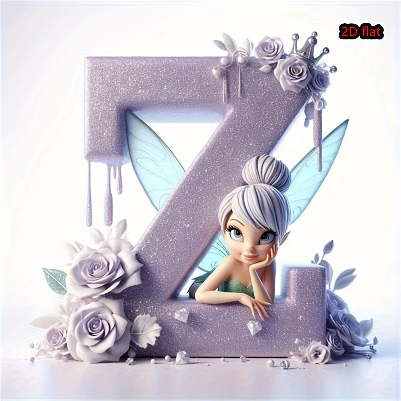 Round Diamond Art Kit with A-Z Letters and Elves Wall Decor