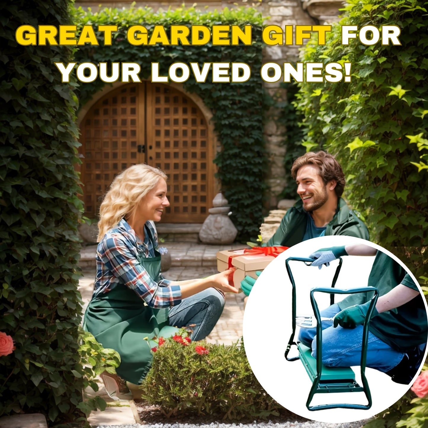 Foldable Garden Kneeling Chair With Tool Bags And Storage