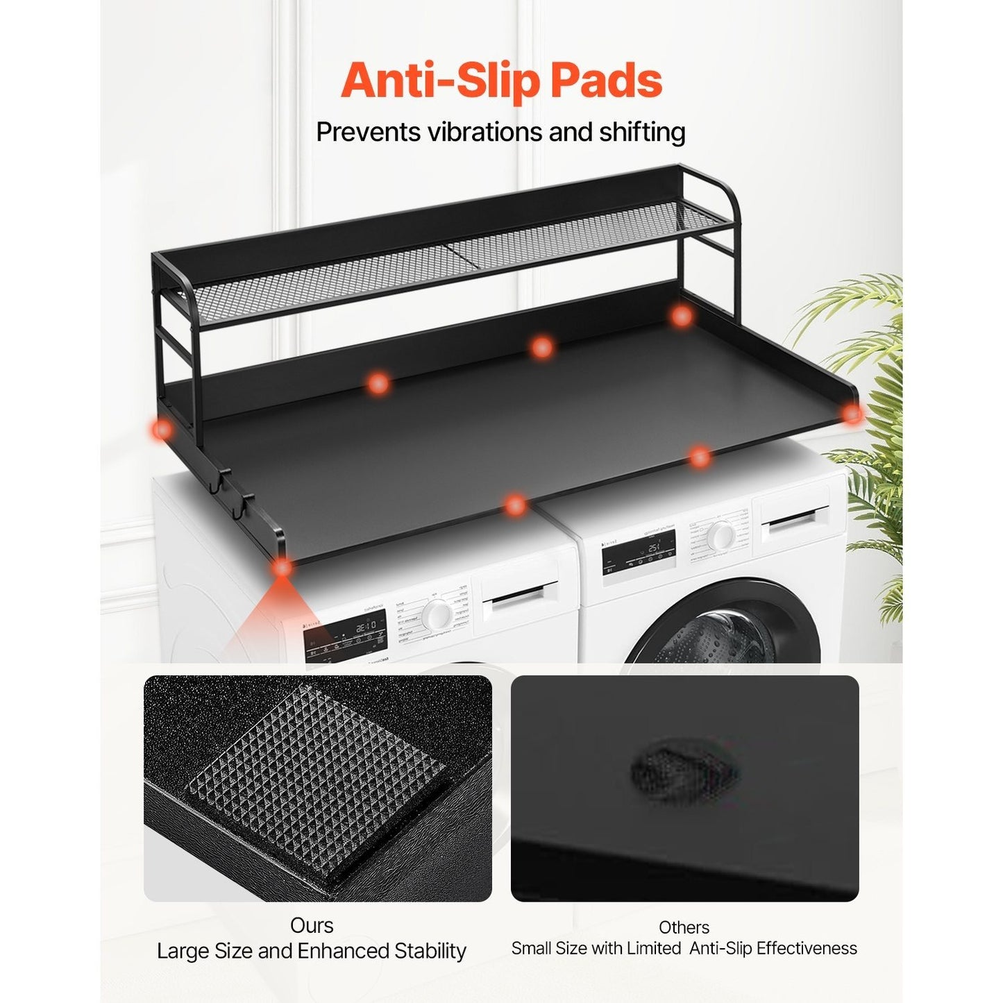 VEVOR Washer Dryer Countertop With 2 Tier Shelf Storage