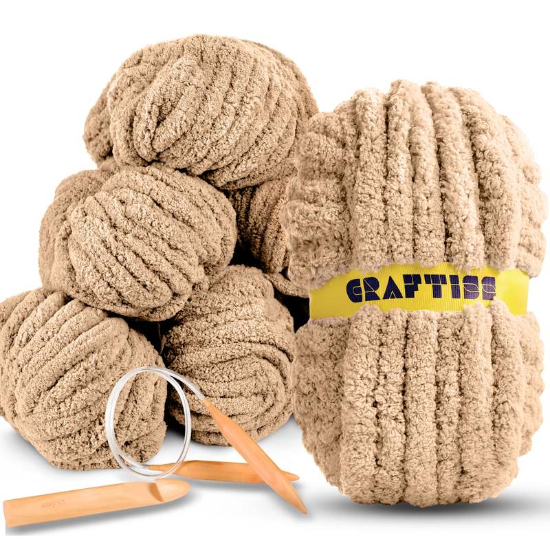 Chunky Chenille Yarn Jumbo 7 Weight Skeins For Crocheting