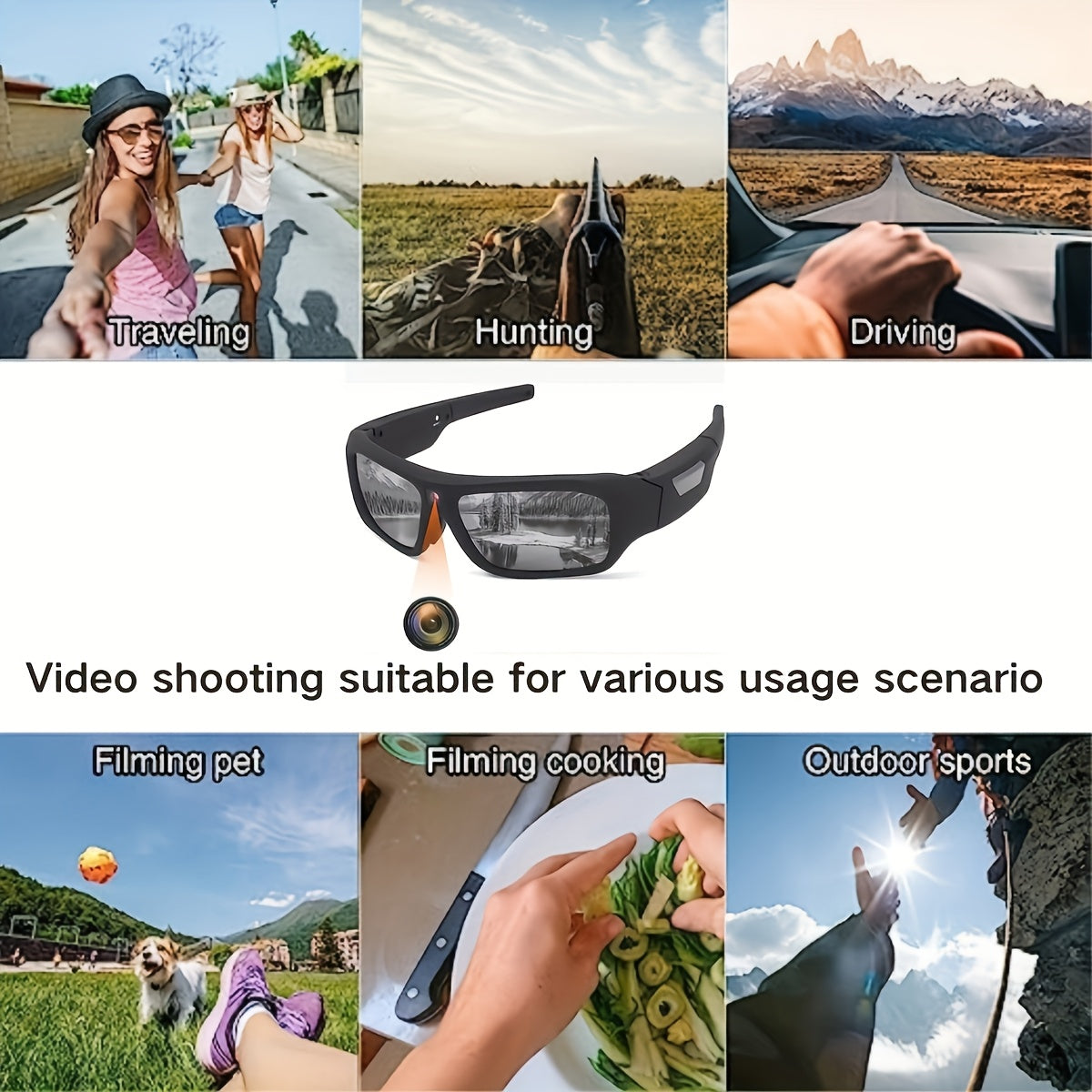 4K Video Glasses Sports Smart Glasses With Storage And USB