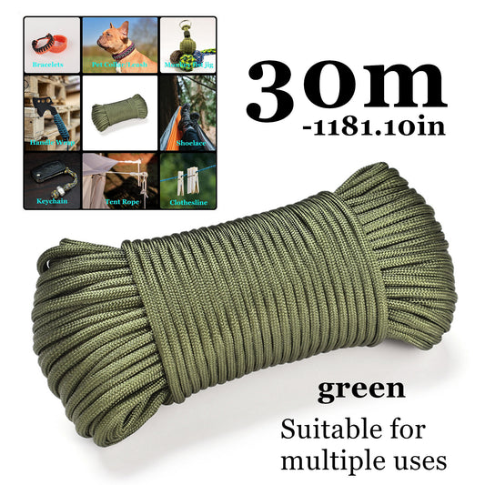 Green Nylon Rope 1181 Inch Braided Rope For Camping Fishing