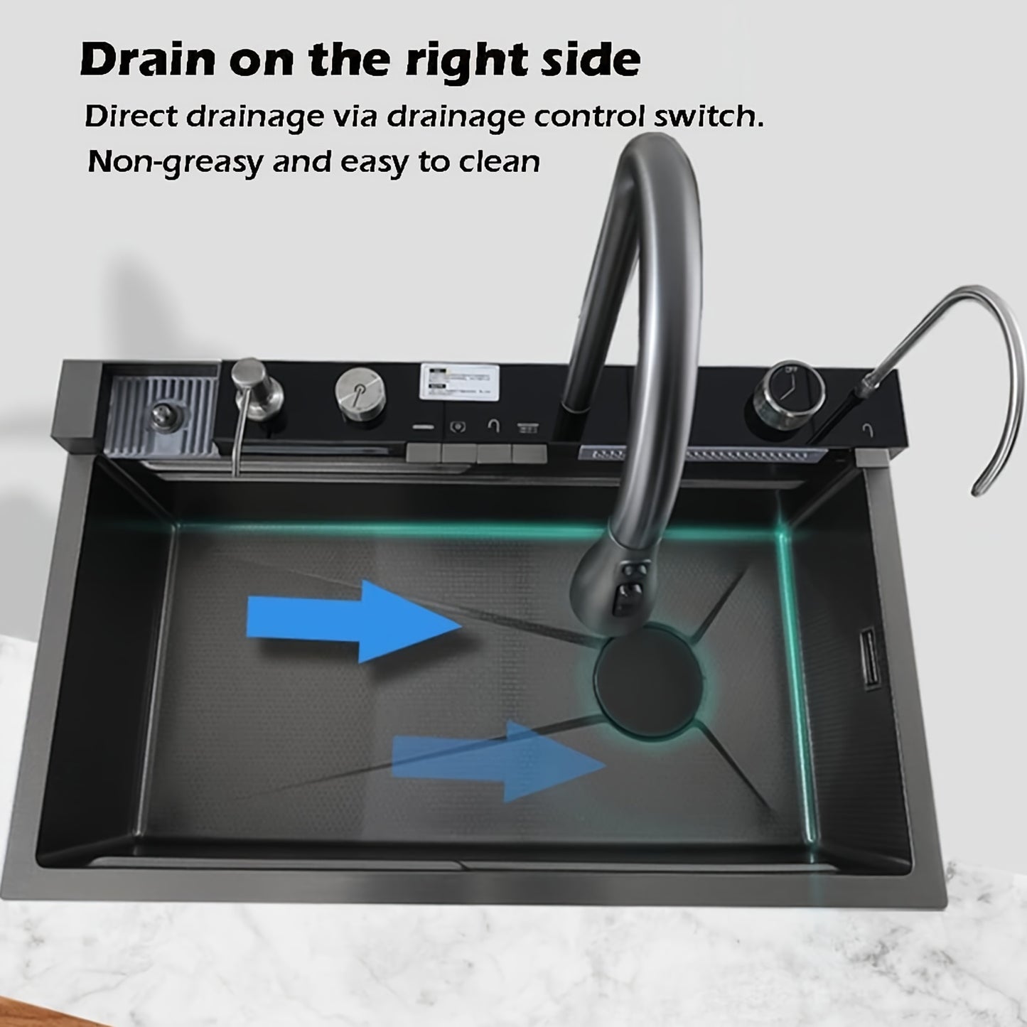 Waterfalls Nano Smart Kitchen Sink With Digital Display